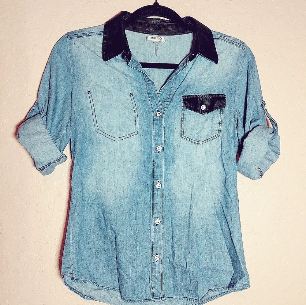 Buffalo David Bitton chambray button down top  s/p